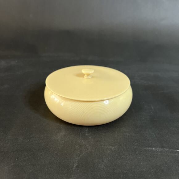 Vintage Ivory PyRaLin Celluloid Powder Puff Box 1930s Art Deco Vanity Set - Picture 1 of 9